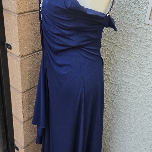 JS Boutique Navy Rhinestone Cocktail Dress - Picture 6 of 11